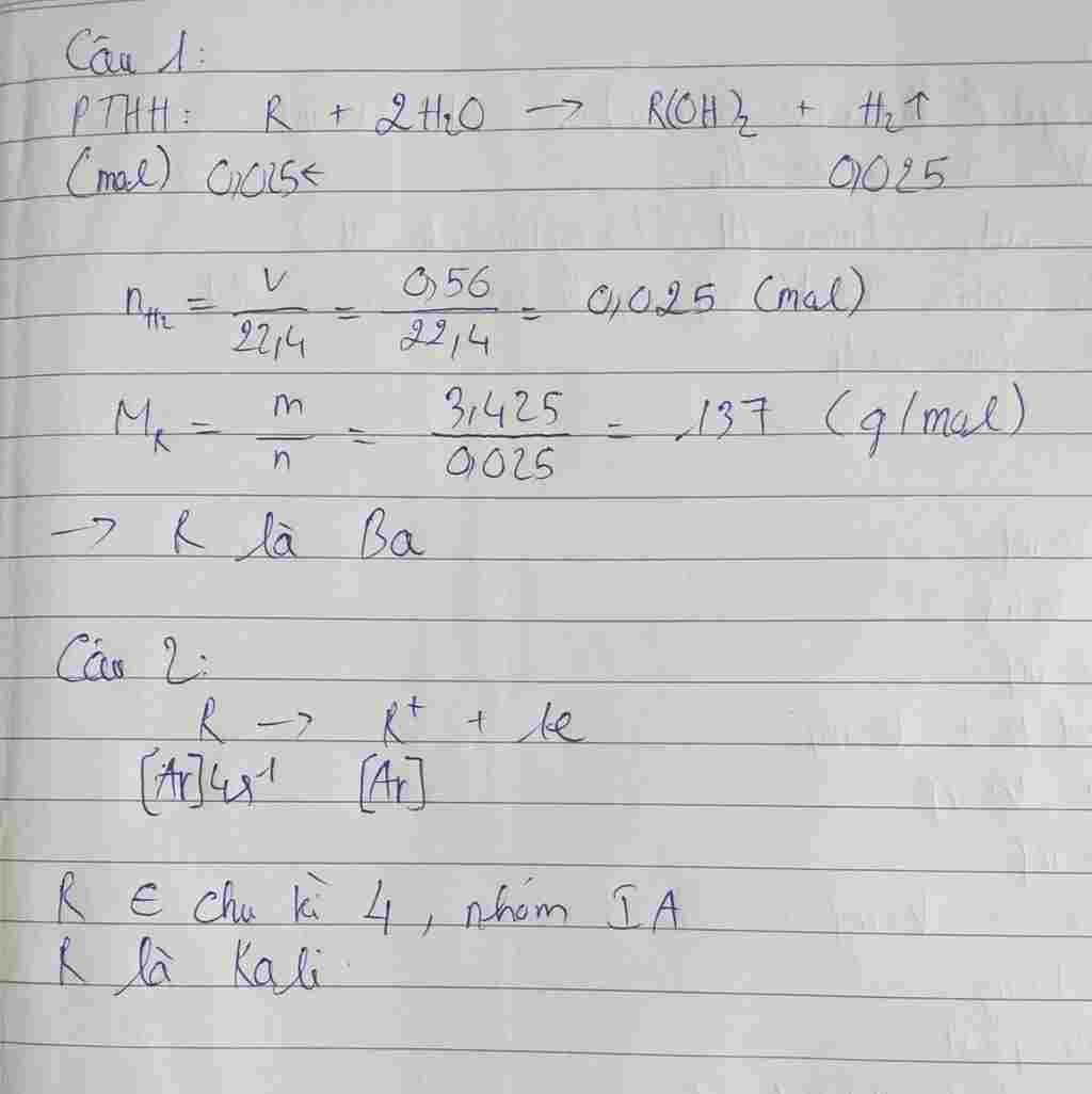 hoa-hoc-lop-10-caau1-hoa-tan-hoan-toan-3-425-gam-kim-loai-r-co-hoa-tri-ii-vao-nuoc-sau-phan-ung