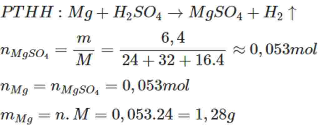 hoa-hoc-lop-10-cau-7-1-0-diem-cho-m-gam-mg-tac-dung-voi-h2so4-dac-nong-du-sau-phan-ung-thu-duoc