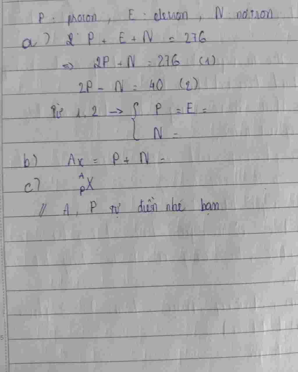 hoa hoc lop 10 cho nguyen tu co tong so cac hat proton notron va electron bang 276 biet rang so hoa-hoc-lop-10-cho-nguyen-tu-co-tong-so-cac-hat-proton-notron-va-electron-bang-276-biet-rang-so