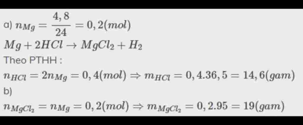 hoa-hoc-lop-8-cau-2-cho-4-8-gam-magie-tac-dung-voi-dung-dich-ait-clohidric-hcl-du-thu-duoc-dung