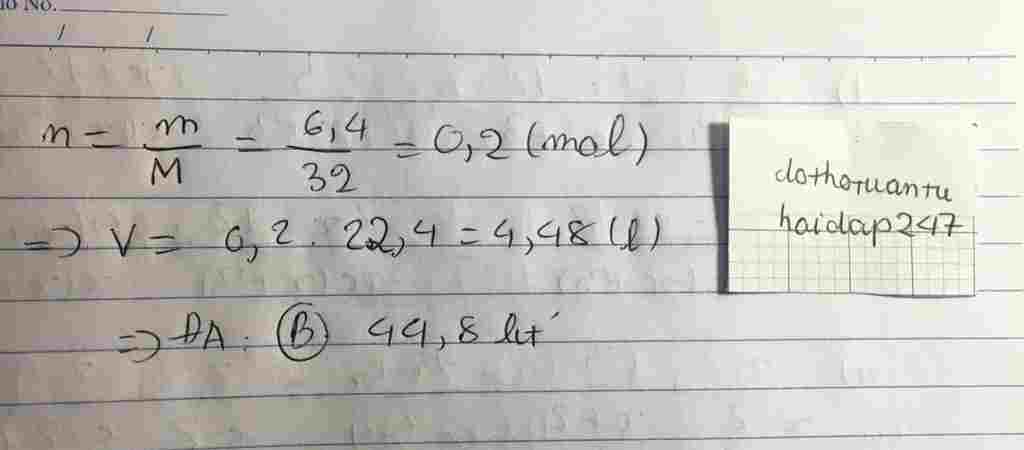 hoa-hoc-lop-8-cau-39-64g-khi-oi-o-dieu-kien-tieu-chuan-co-the-tich-la-a-89-6-lit-b-44-8-lit-c-22