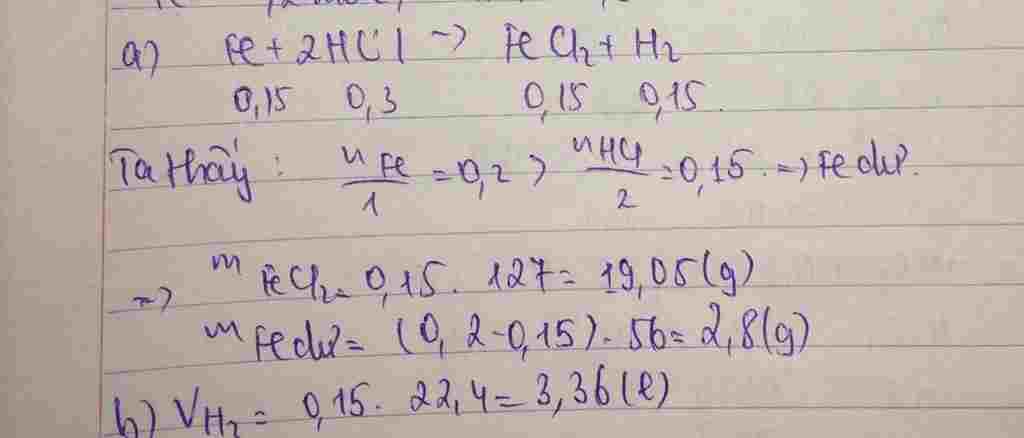 hoa-hoc-lop-8-cho-11-2g-fe-vao-dung-dich-chua-10-95g-hcl-phan-ung-tao-thanh-fecl2-va-h2-hay-tinh