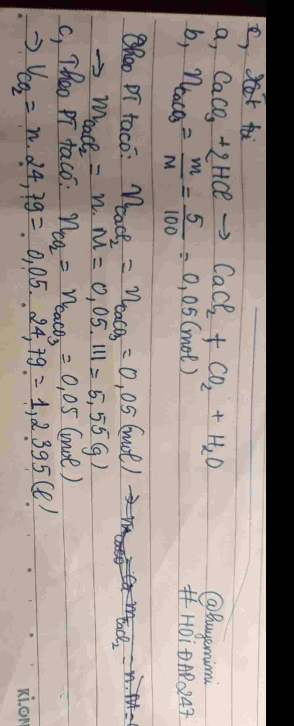 hoa-hoc-lop-8-cho-5g-caco3-tac-dung-voi-acid-hci-theo-pthh-sau-caco3-hci-co2-h2o-a-hoan-thanh-pt