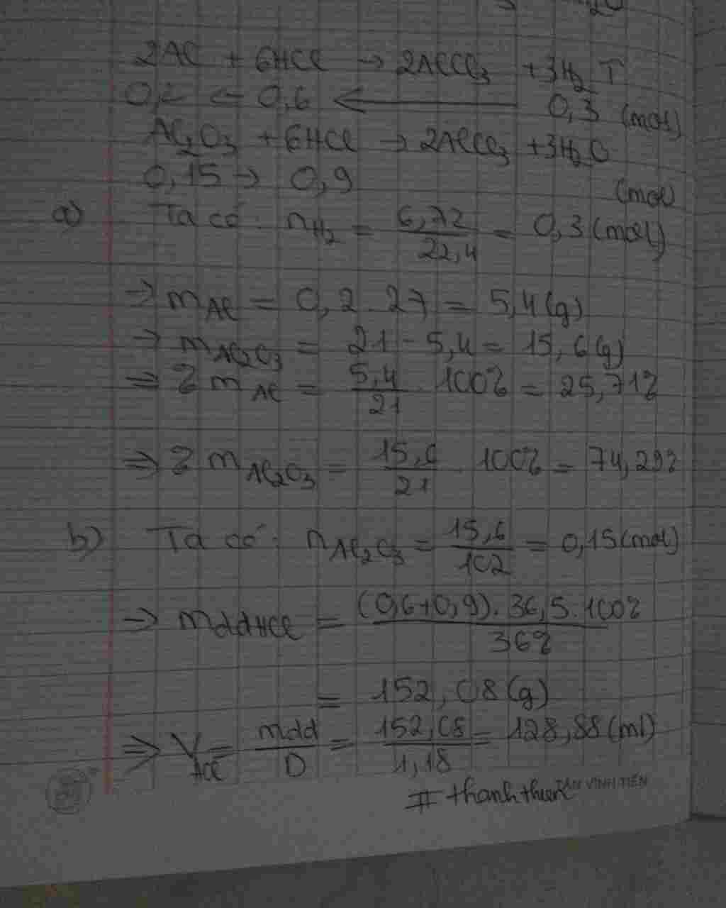 hoa-hoc-lop-9-bai-4-cho-21g-hon-hop-bot-nhom-va-nhom-oit-tac-dung-voi-dd-hcl-du-lam-thoat-ra-6-7