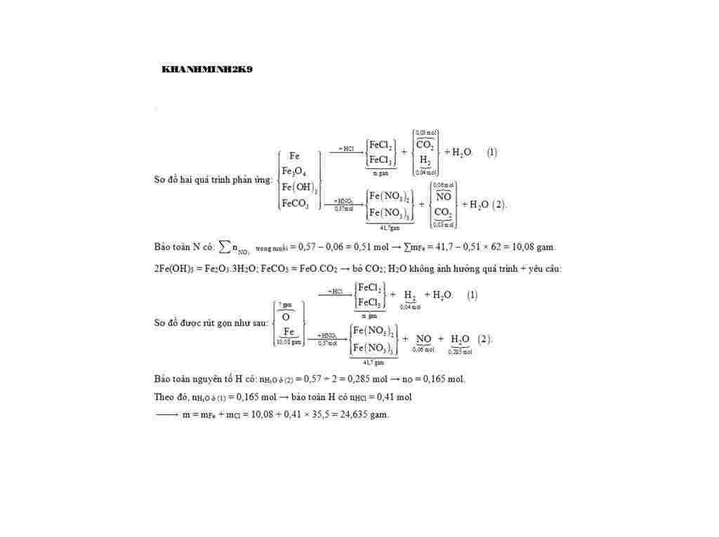 hoa-hoc-lop-9-chia-hon-hop-gom-fe-fe3o4-fe-oh-3-va-feco3-thanh-hai-phan-bang-nhau-hoa-tan-het-ph