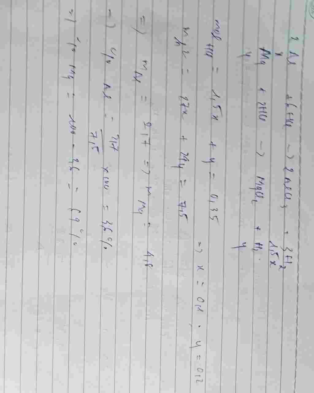 hoa-hoc-lop-9-cho-7-5-gam-hon-hop-gom-al-mg-tac-dung-voi-dung-dich-hcl-14-6-vua-du-thu-duoc-7-84