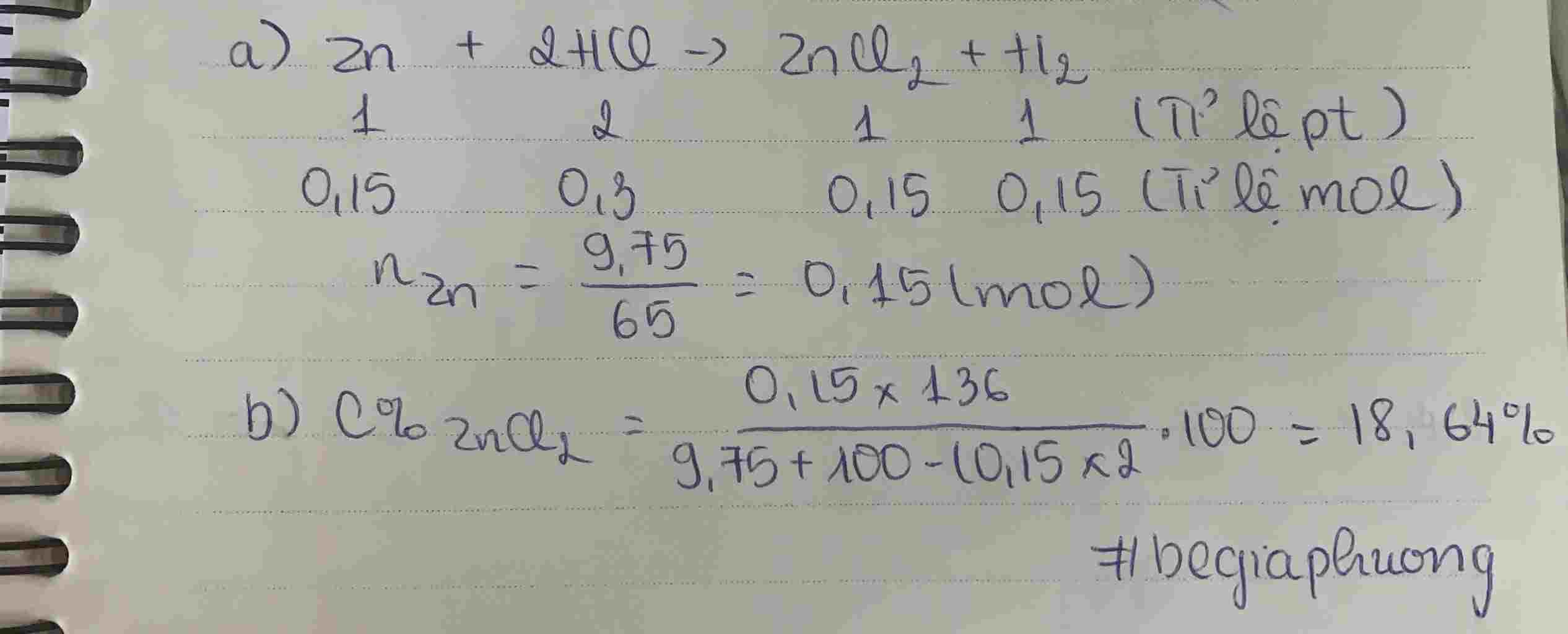 hoa-hoc-lop-9-cho-9-75g-kem-zn-tac-dung-vua-du-voi-100g-dung-dich-hcl-a-viet-pthh-b-tinh-nong-do