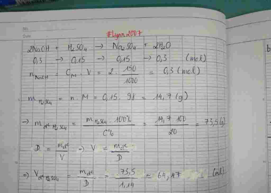 hoa-hoc-lop-9-khi-cho-150ml-dung-dich-naoh-2m-tac-dung-het-voi-vml-dung-dich-h2so4-20-d-1-14g-ml