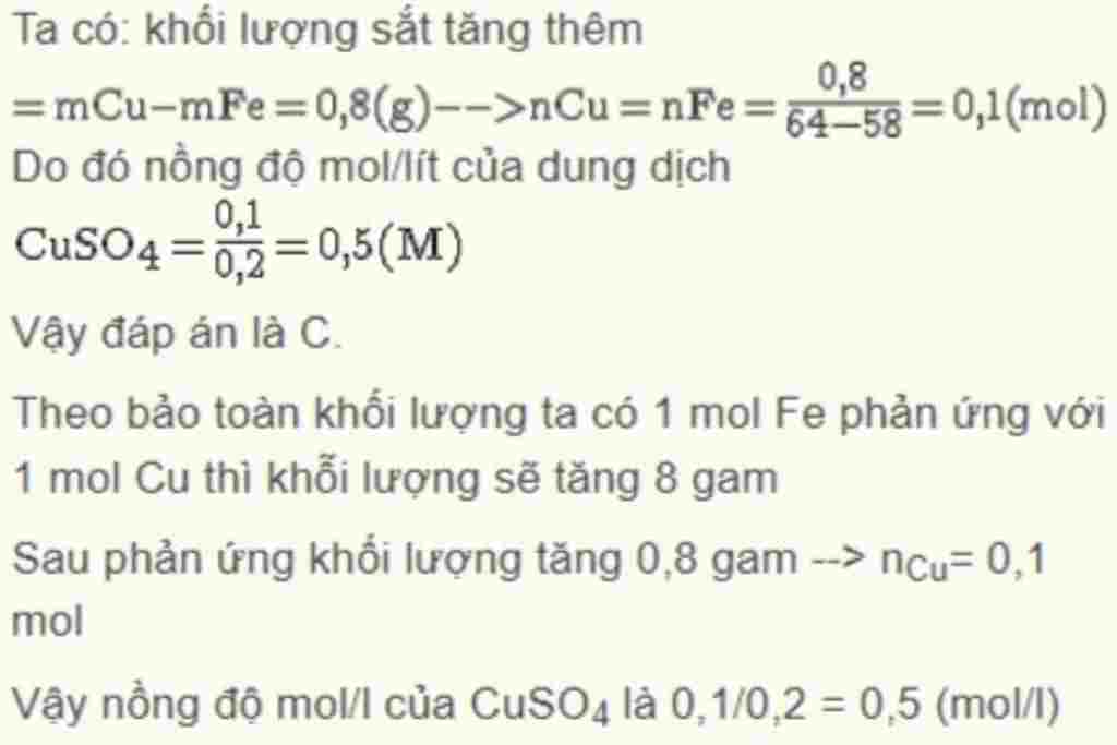 hoa-hoc-lop-9-ngam-mot-dinh-sat-sach-trong-200-ml-dung-dich-cuso4-sau-khi-phan-ung-ket-thuc-dung