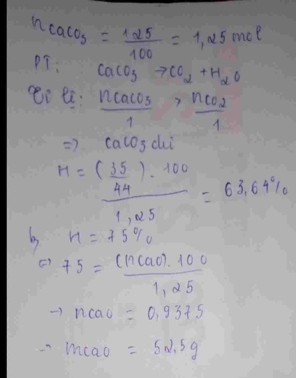 hoa-hoc-lop-9-phan-huy-126-g-caco3-thu-duoc-35-gam-co2-a-tinh-hieu-suat-phan-ung-b-neu-hieu-suat