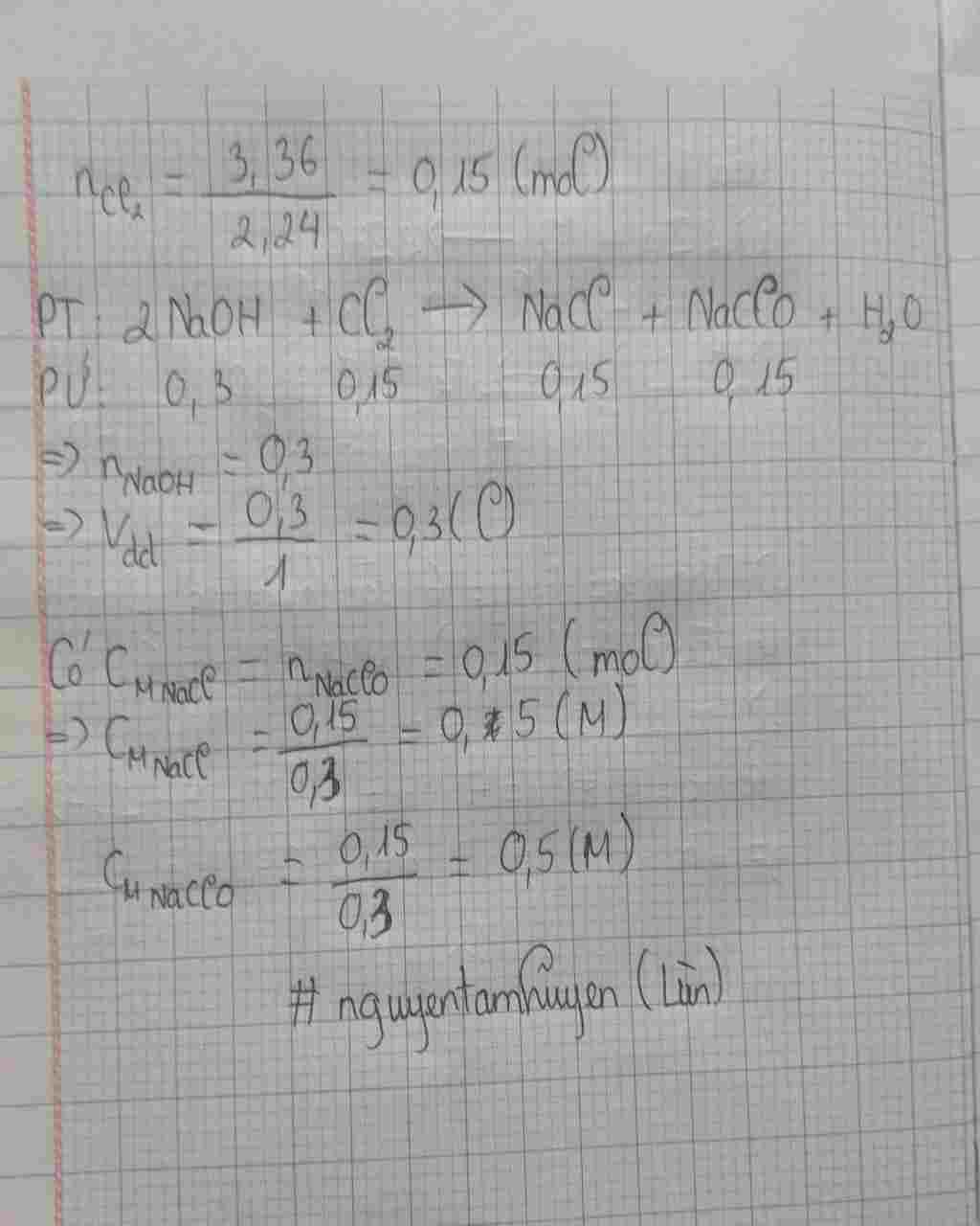 hoa-hoc-lop-9-tinh-the-tich-dung-dich-naoh-lm-de-tac-dung-hoan-toan-voi3-36-lit-khi-clo-dieu-kie