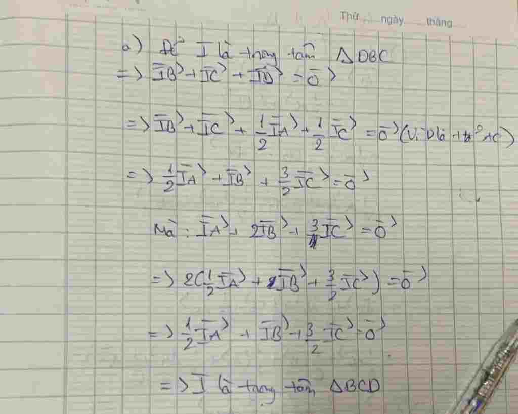 Toán Lớp 10: Bài 3: Cho tam giác ABC. Gọi I là điểm thỏa mãn điều điện IA+ 2IB + 3IC= 0 a/ Chứng minh rằng: I là trọng tâm tam giác BCD, trong đó D toan-lop-10-bai-3-cho-tam-giac-abc-goi-i-la-diem-thoa-man-dieu-dien-ia-2ib-3ic-0-a-chung-minh-ra