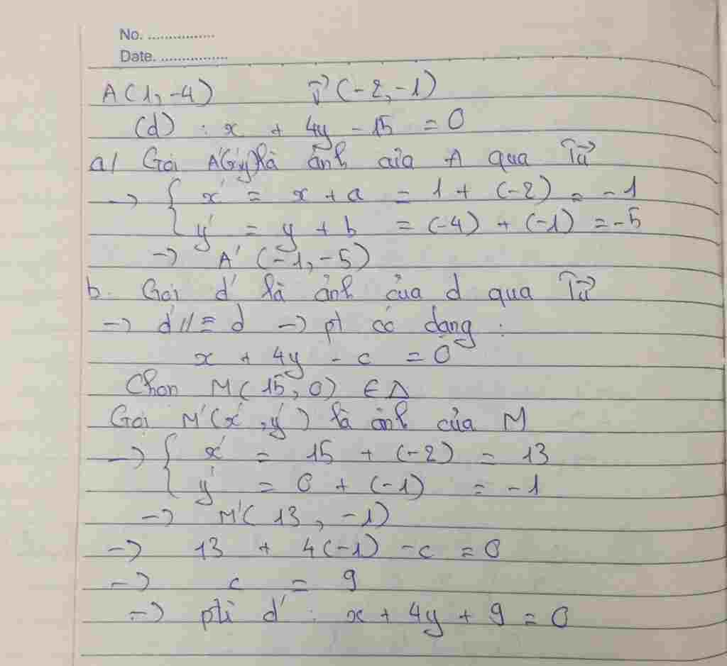 toan-lop-11-cho-diem-a-1-4-duong-thang-d-4y-15-0-va-vecto-v-2-1-a-tim-toa-do-a-la-anh-cua-a-qua