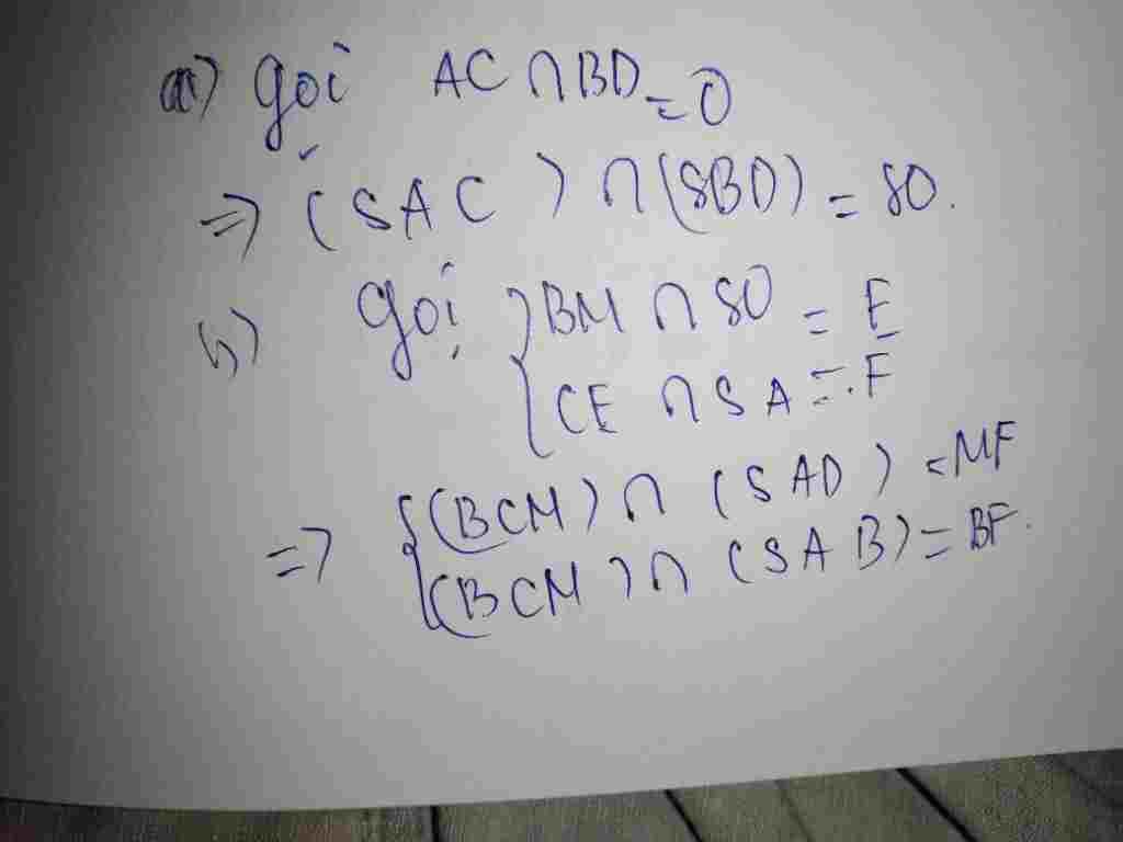 Toán Lớp 11 Cho hình chóp SABCD có đáy ABCD là HBH Gọi M là giao điểm