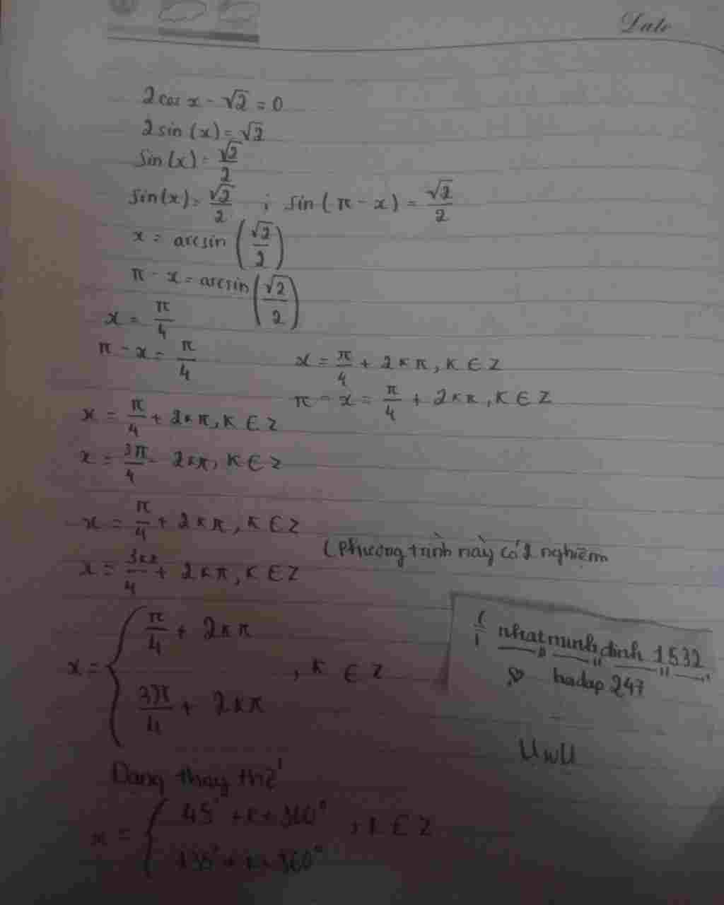 toan-lop-11-giup-minh-voi-moi-nguoi-oi-tim-nghiem-cua-phuong-trinh-luong-giac-2cos-2-0