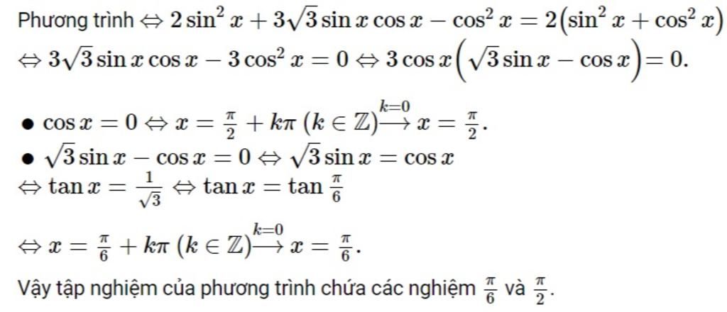 toan-lop-11-tap-nghiem-cua-phuong-trinh-2sin-2-3cos-0-la