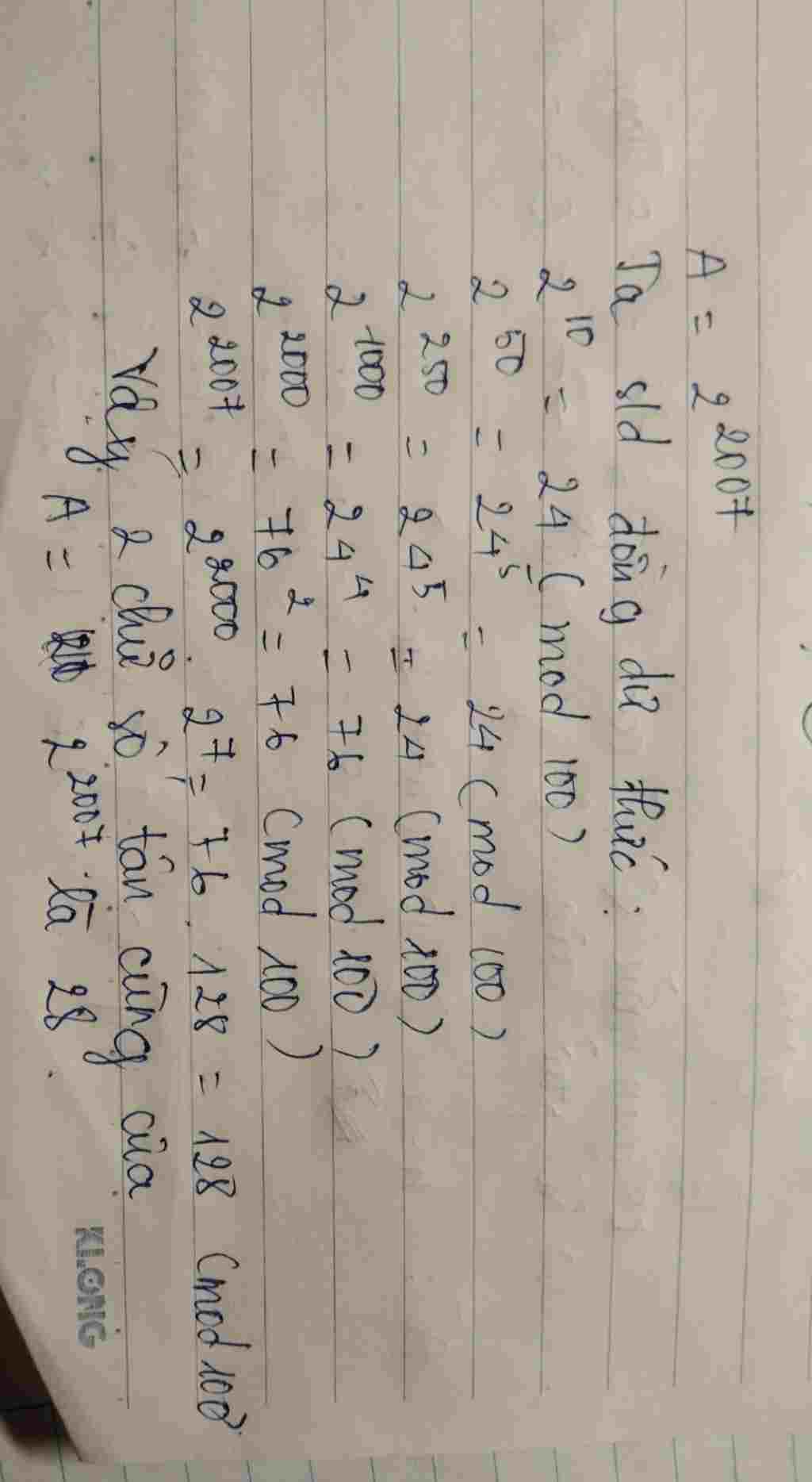 toan lop 12 cho a 2 2007 tim hai chu so tan cung cua a toan-lop-12-cho-a-2-2007-tim-hai-chu-so-tan-cung-cua-a