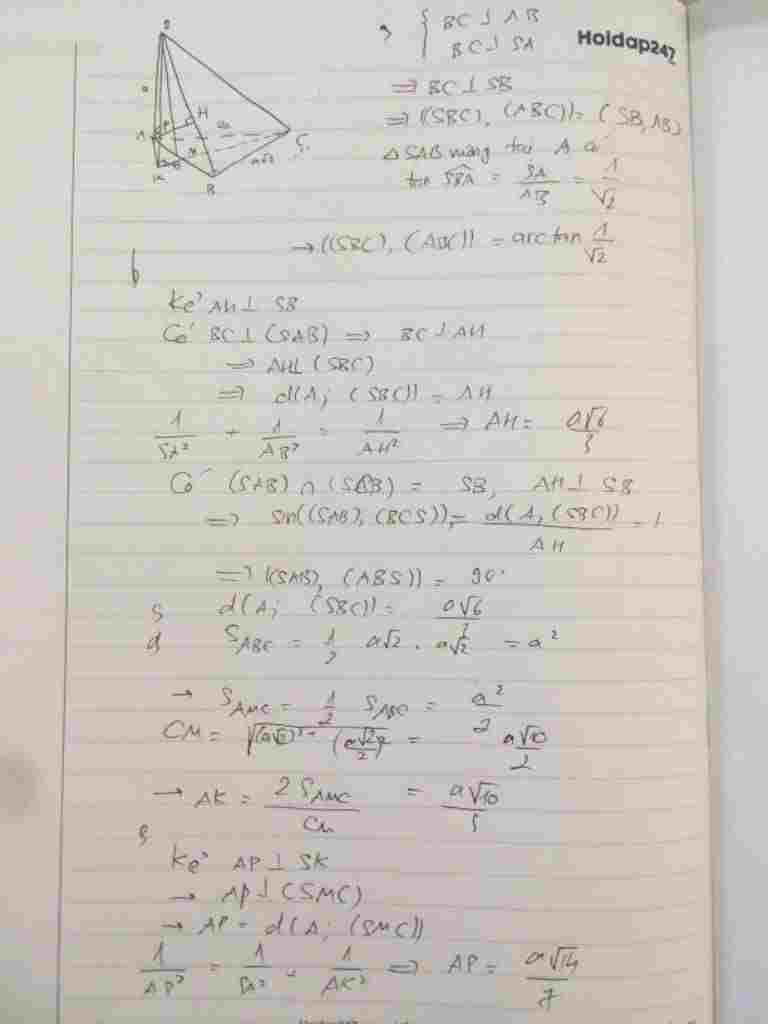 toan-lop-12-cho-tu-dien-sabc-abc-vuong-can-tai-b-ac-2a-sa-a-va-sa-abc-a-tinh-goc-sbc-abc-b-tim-s