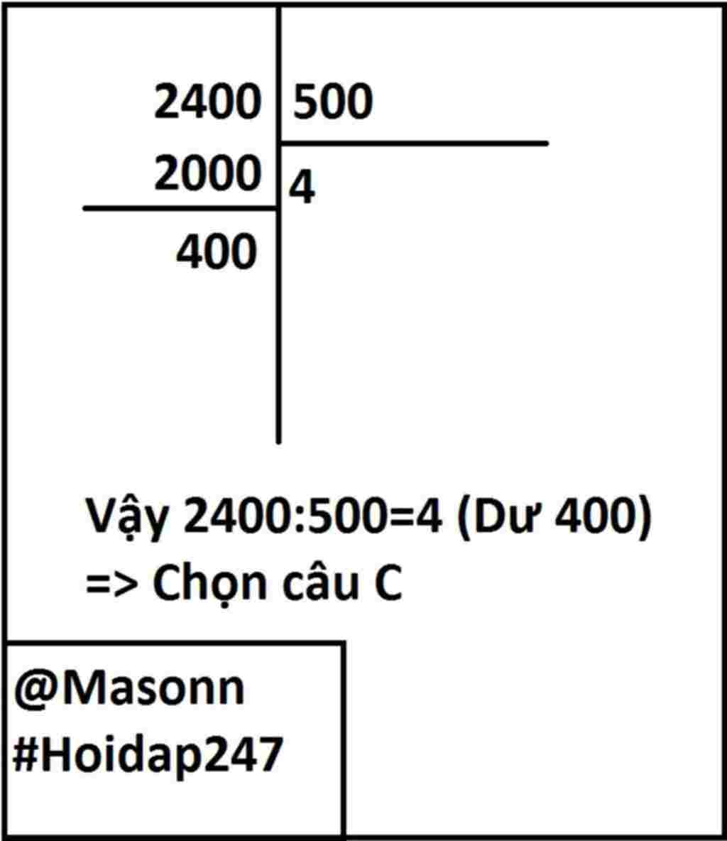 toan-lop-4-so-du-trong-phep-tinh-2400-500-la-a-4-b-40-c-400-d-140