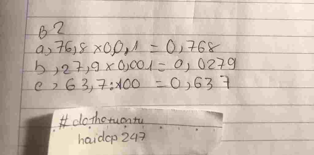 Toán Lớp 5: Bài 1: Tính bằng cách thuận tiện nhất a) 12,3 × 3,12 + 12,3 × 6,88 b) 6,9 ×2,5 × 400 c) 9,7 × 5,6 - 5,6 × 8,7 Bài 2 : Tính nhẩm 76,8 × toan-lop-5-bai-1-tinh-bang-cach-thuan-tien-nhat-a-12-3-3-12-12-3-6-88-b-6-9-2-5-400-c-9-7-5-6-5