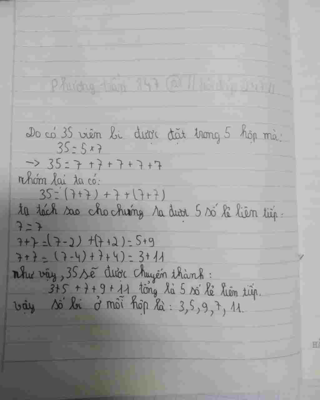 toan lop 5 co 35 vien bi duoc dat trong 3 hop biet so bi o moi hop la khac nhau va la cac so le toan-lop-5-co-35-vien-bi-duoc-dat-trong-3-hop-biet-so-bi-o-moi-hop-la-khac-nhau-va-la-cac-so-le