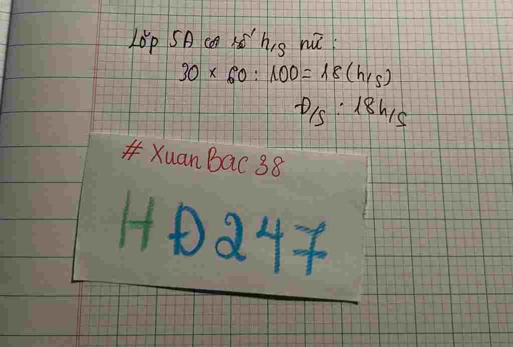 toan-lop-5-lop-5a-co-30-hoc-sinh-trong-do-so-hoc-sinh-nu-chiem-60-hoi-lop-do-co-bao-nhieu-hoc-si