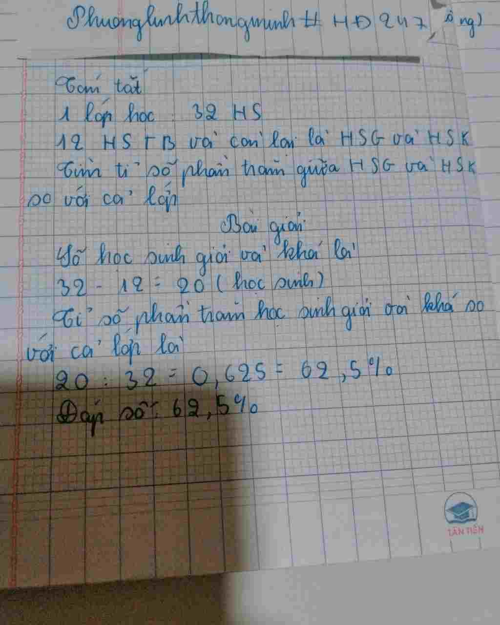 toan-lop-5-mot-lop-hoc-co-32-hoc-sinh-trong-do-co-12-hoc-sinh-trung-binh-con-lai-la-hoc-sinh-kha