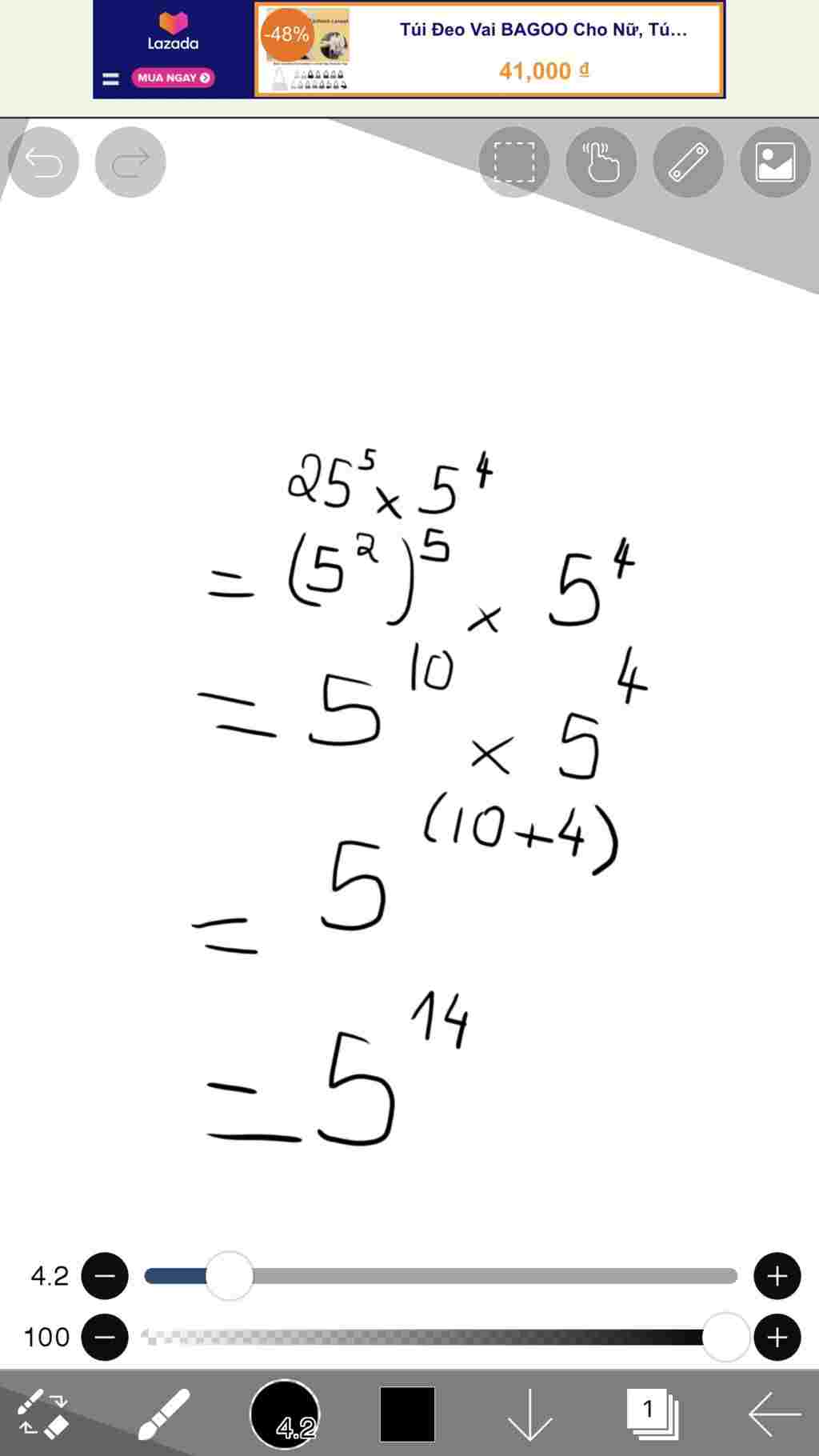 toan-lop-6-25-5-viet-ket-qua-duoi-dang-luy-thua