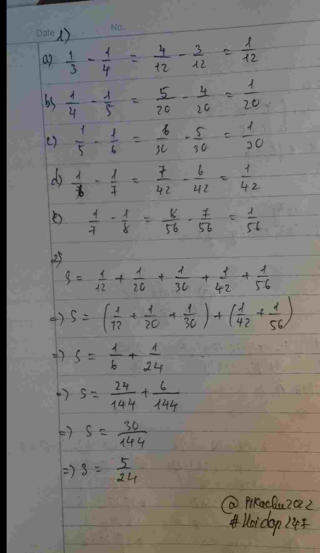 toan-lop-6-a-tinh-1-3-1-4-1-4-1-5-1-5-1-6-1-6-1-7-1-7-1-8-b-su-dung-ket-qua-cua-cau-a-de-tinh-nh