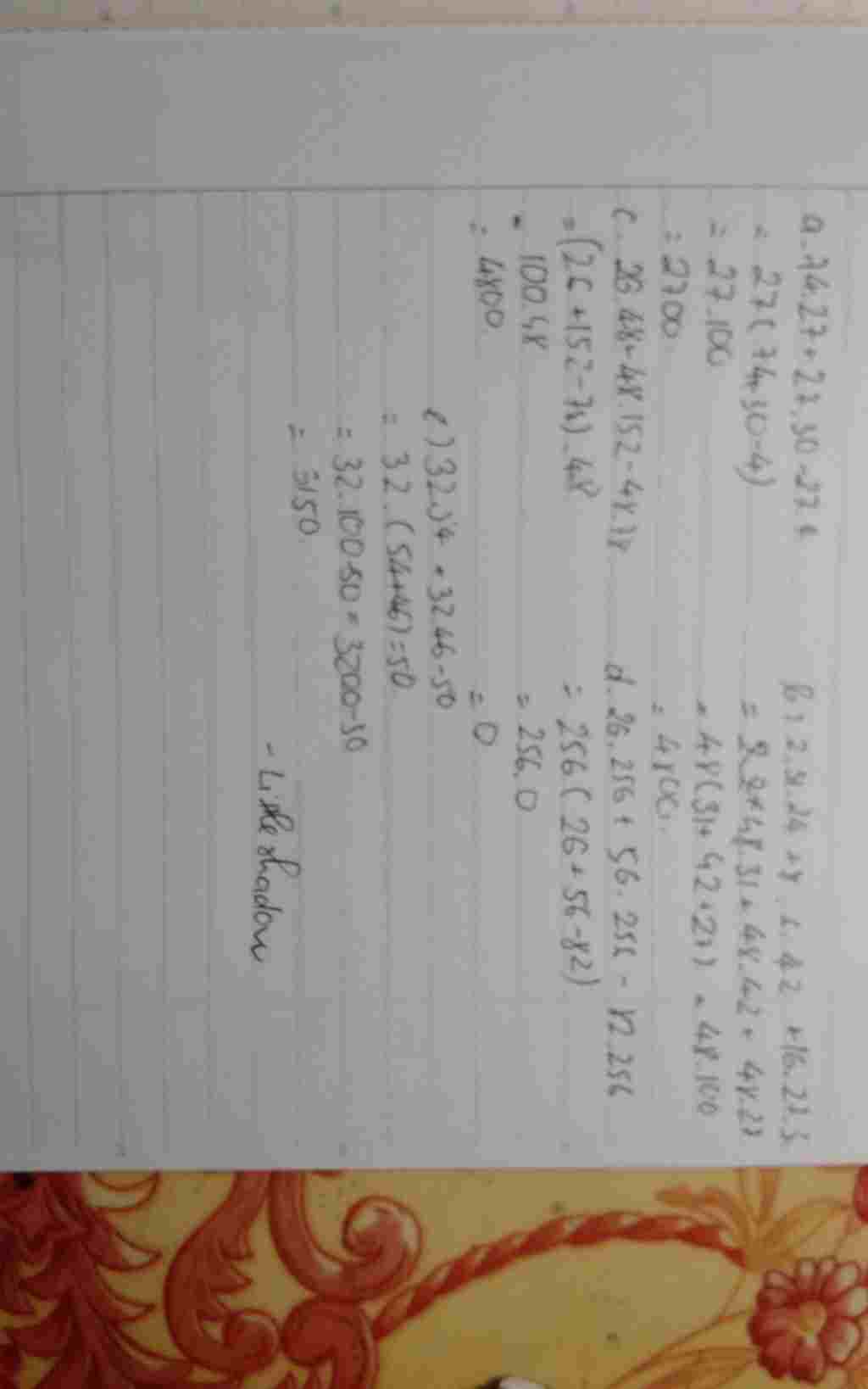 toan-lop-6-bai-4-tinh-nhanh-a-74-27-27-30-27-4-b-2-31-24-8-6-42-16-27-3-c-26-48-48-152-48-78-d-2