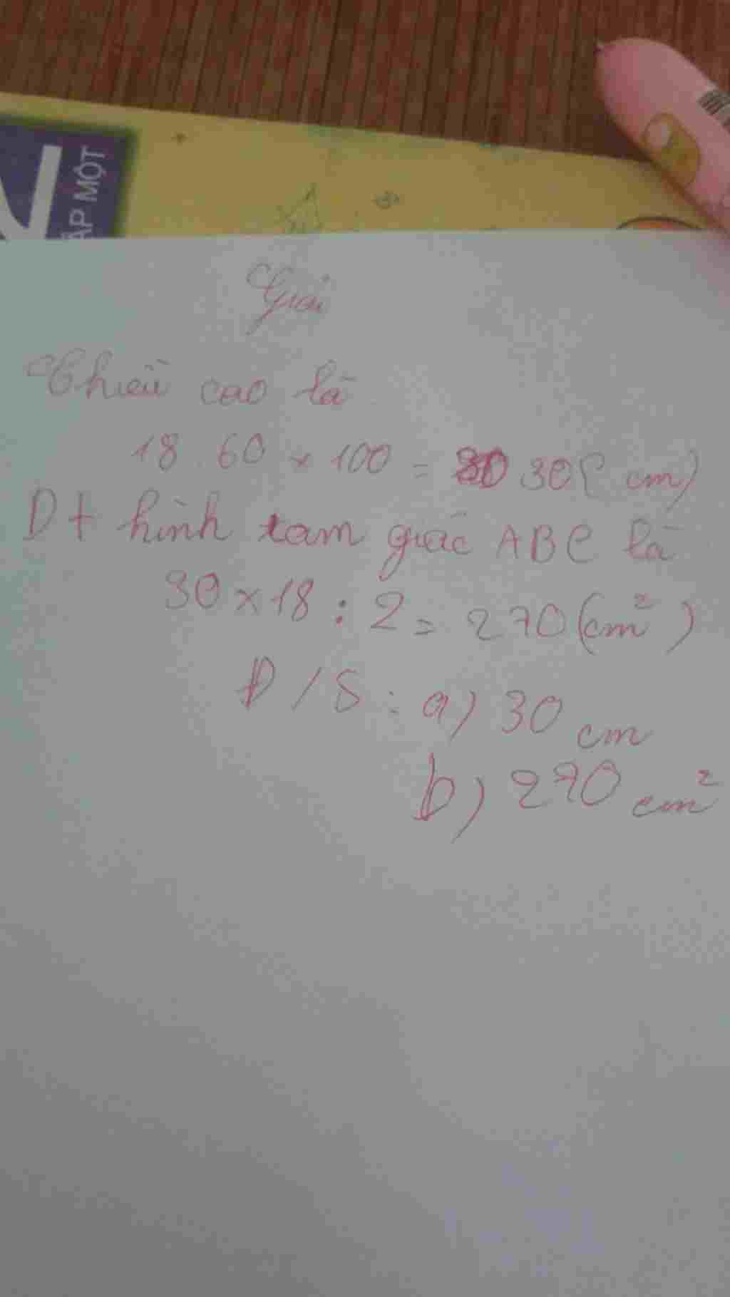 toan-lop-6-cho-tam-giac-abc-co-day-bc-18cm-va-bang-60-chieu-cao-ha-tu-a-uong-canh-bc-lay-d-la-di