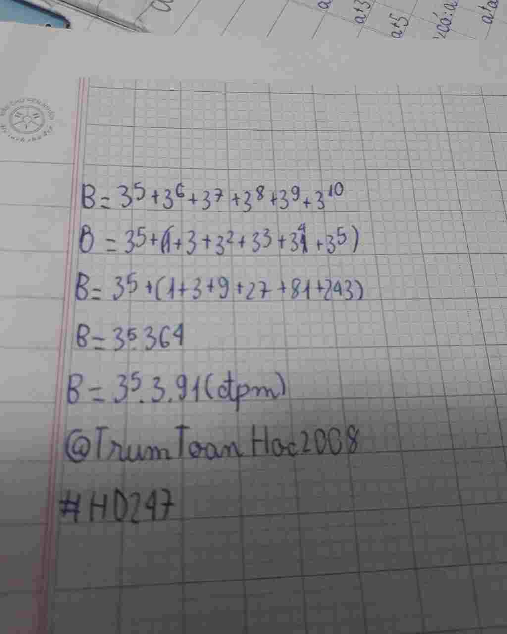 Toán Lớp 6: Chứng minh rằng: 3^5+3^6+--+3^10 chia hết cho 91 toan-lop-6-chung-minh-rang-3-5-3-6-3-10-chia-het-cho-91