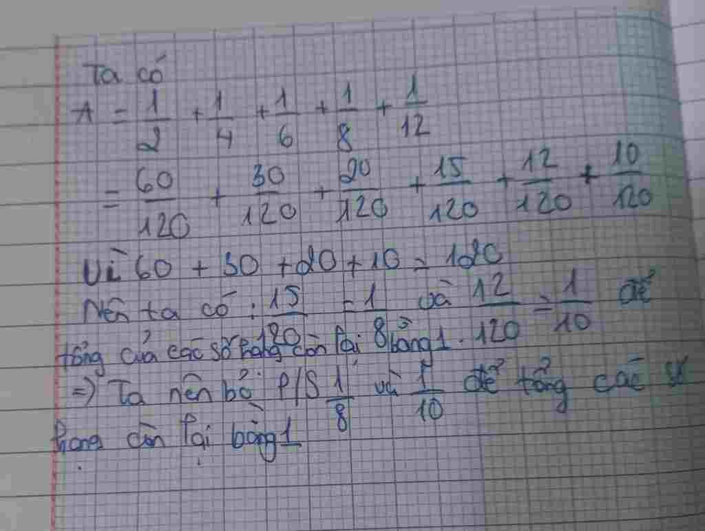 Toán Lớp 7: Cho A=1/2+1/4+1/6+1/8+1/10+1/12 / Pk loại nhữn số hạng nào để trong tổng A để tổng những số hạng còn lại bằng1 toan-lop-7-cho-a-1-2-1-4-1-6-1-8-1-10-1-12-pk-loai-nhun-so-hang-nao-de-trong-tong-a-de-tong-nhun