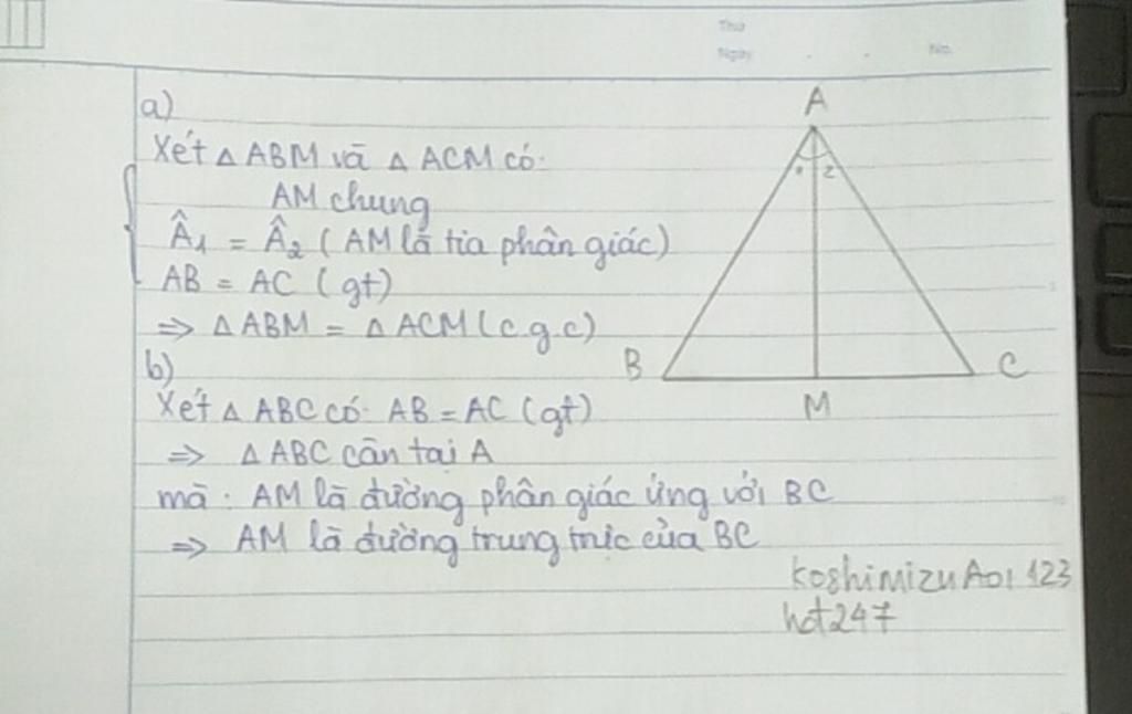 toan-lop-7-cho-abc-co-ab-ac-tia-phan-giac-goc-a-cat-bc-tai-m-a-chung-minh-abm-acm-b-chung-minh-a
