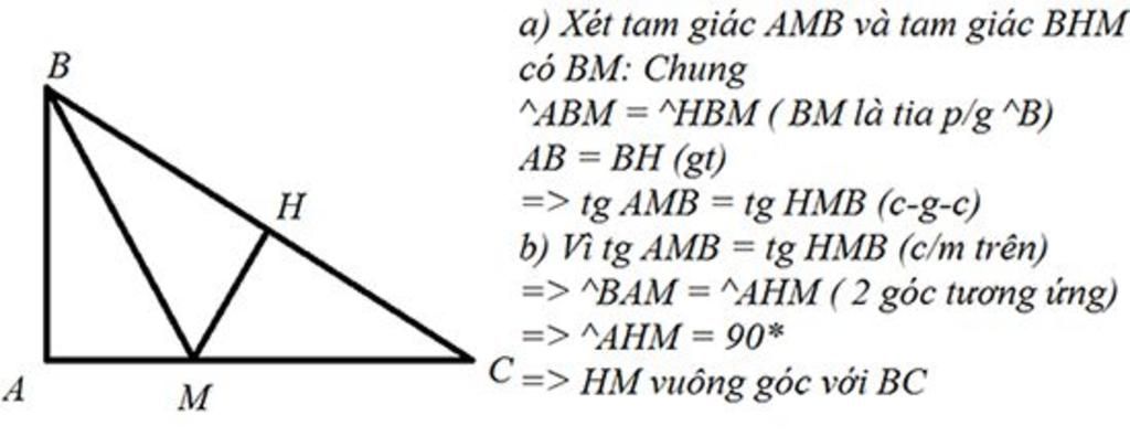 toan-lop-7-cho-abc-vuong-tai-a-tia-phan-giac-bm-tren-tia-bc-lay-h-sao-cho-ba-bh-a-chung-minh-abm