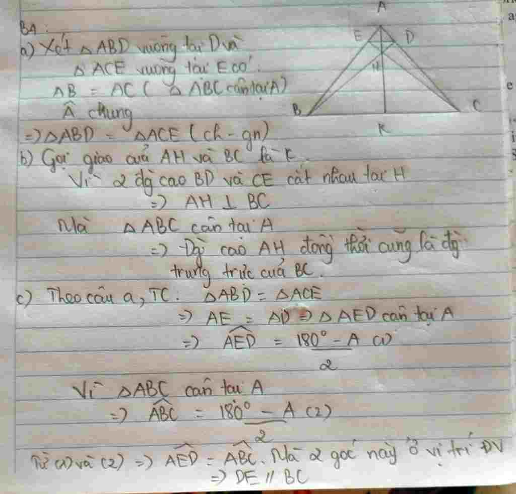 toan-lop-7-cho-tam-giac-abc-can-tai-a-ab-bc-hai-duong-cao-bd-va-ce-cat-nhau-tai-h-a-c-m-tam-giac