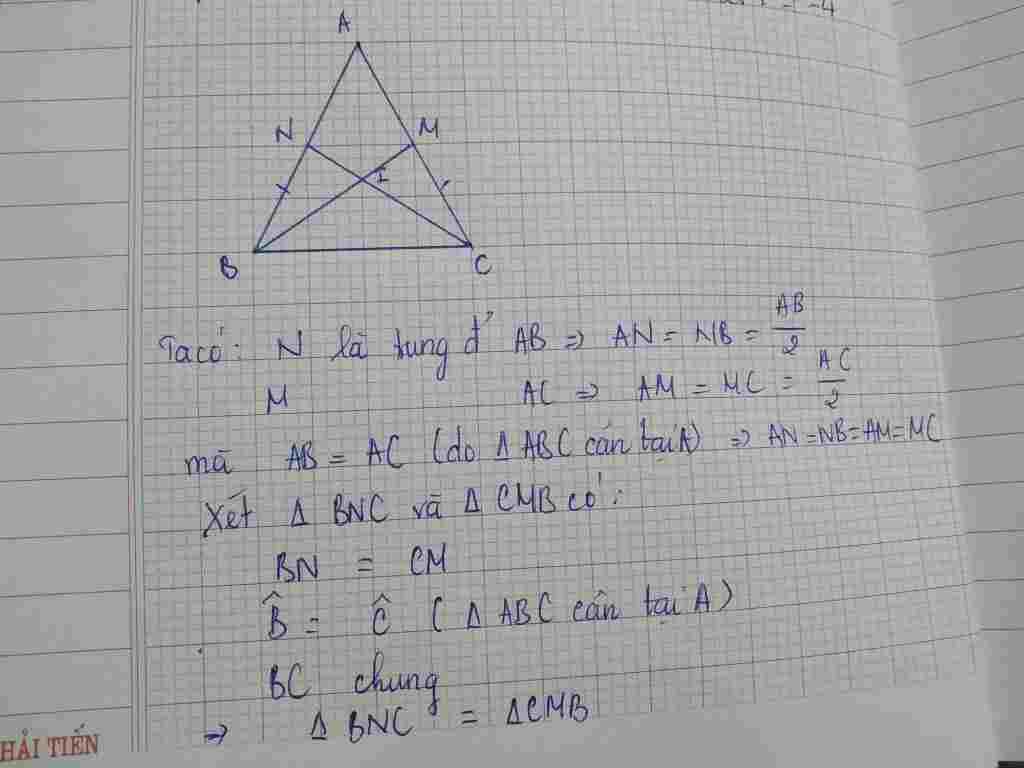 toan-lop-7-cho-tam-giac-abc-can-tai-a-va-2-duong-trung-tuyen-bm-cn-cat-nhau-tai-i-cm-tam-giac-bn