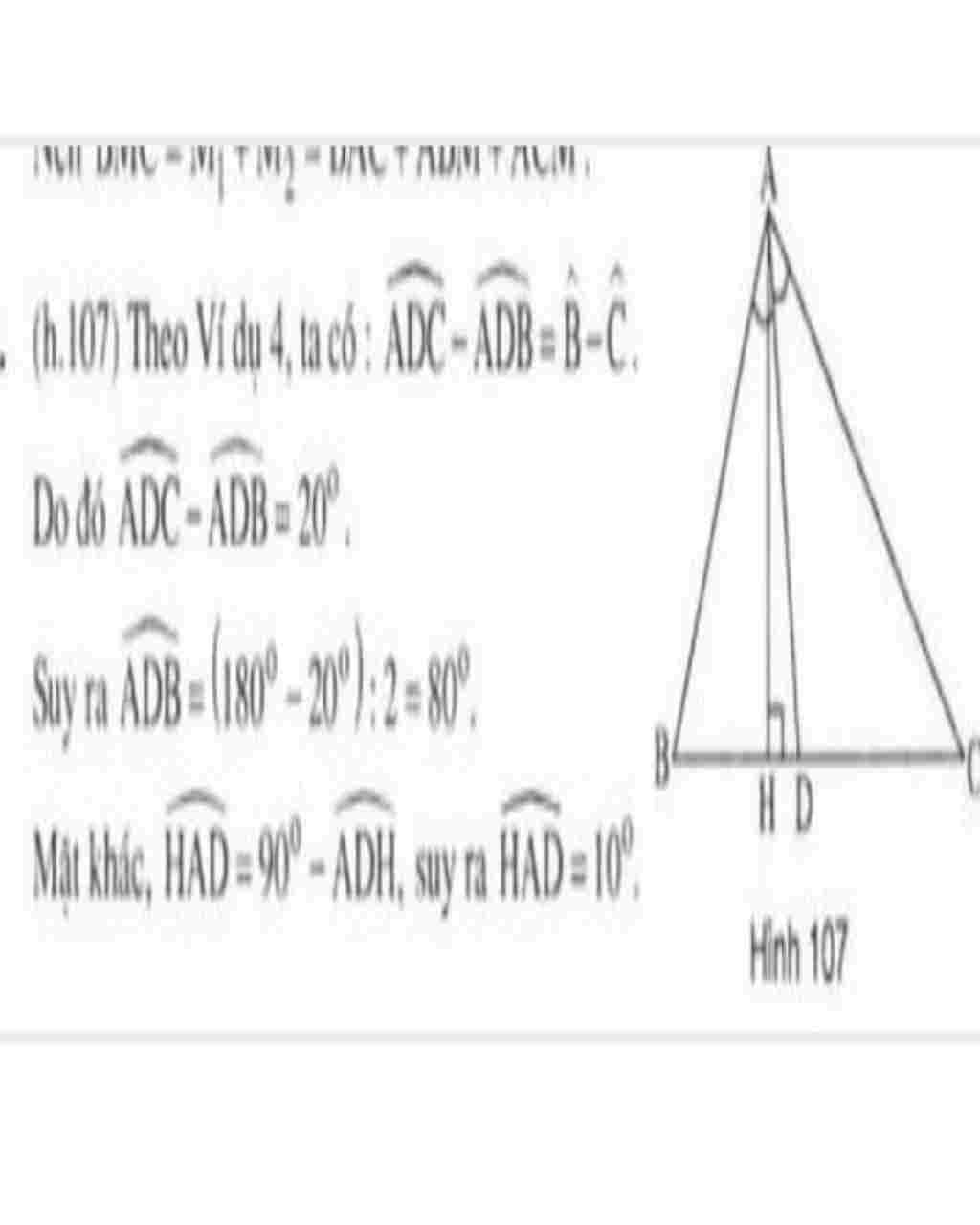 Toán Lớp 7: Cho tam giác ABC có B-C=20 độ. Tia phân giác của A cắt BC tại D. Kẻ AH vuông góc với BC. Tính HAD toan-lop-7-cho-tam-giac-abc-co-b-c-20-do-tia-phan-giac-cua-a-cat-bc-tai-d-ke-ah-vuong-goc-voi-bc