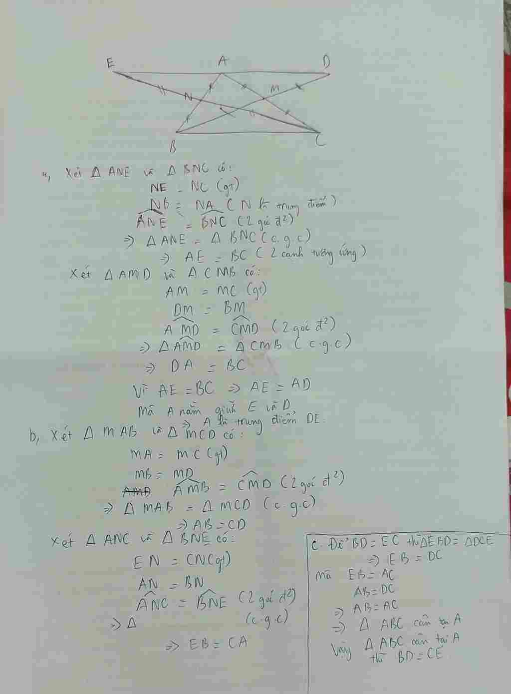 toan-lop-7-cho-tam-giac-abc-m-la-trung-diem-cua-ac-n-la-trung-diem-cua-ab-tren-cac-tia-doi-cua-c