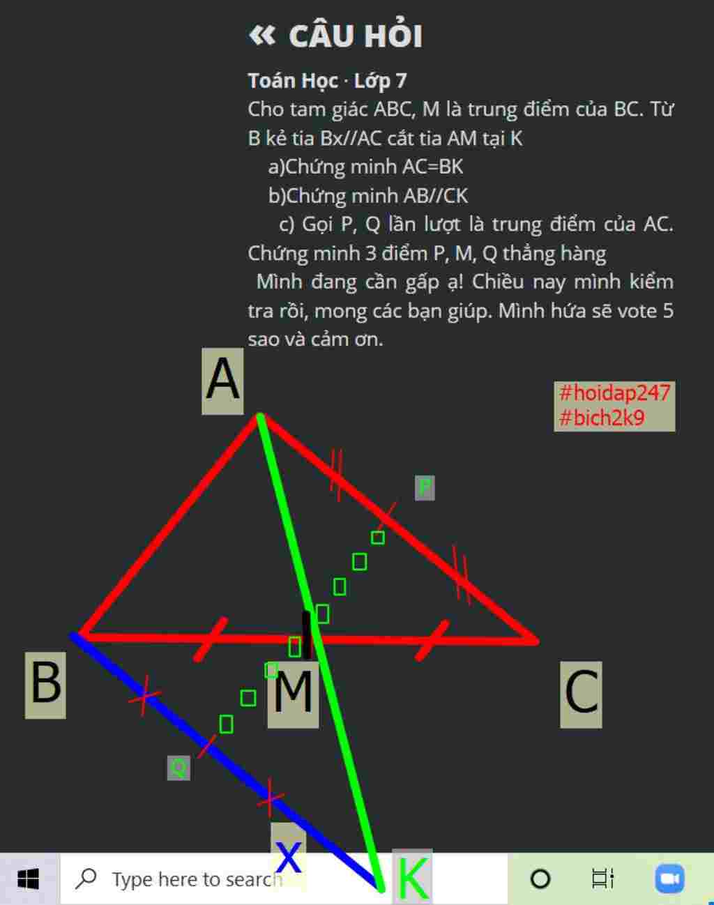 toan-lop-7-cho-tam-giac-abc-m-la-trung-diem-cua-bc-tu-b-ke-tia-b-ac-cat-tia-am-tai-k-a-chung-min