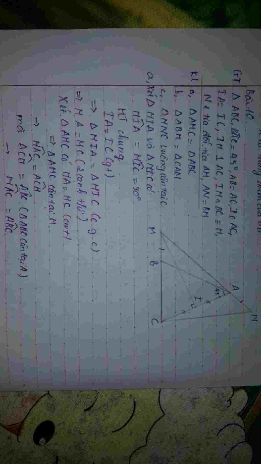 toan-lop-7-cho-tam-giac-can-abc-co-goc-a-45-do-ab-ac-tu-trung-diem-i-cua-canh-ac-ke-duong-vuong