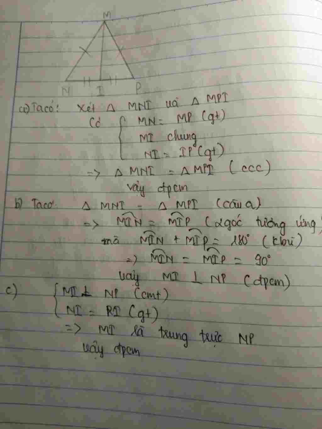 toan-lop-7-cho-tam-giac-mnp-co-mn-mp-goi-i-la-trung-diem-cua-np-a-cm-tam-giac-mni-tam-giac-mpi-b