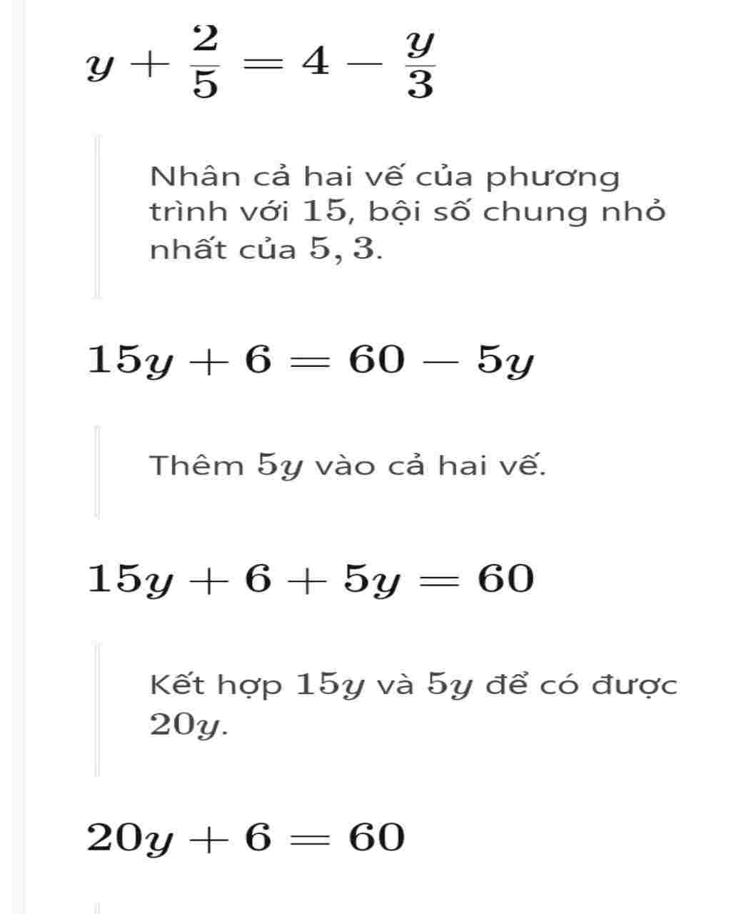 Toán Lớp 7: y+2/5=4-y/3 Mong làm nhanh giúp em ạ toan-lop-7-y-2-5-4-y-3-mong-lam-nhanh-giup-em-a