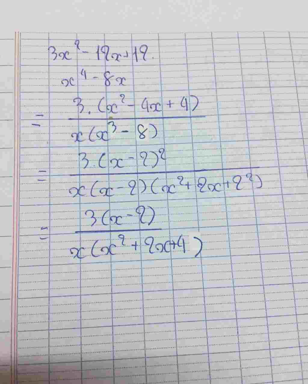 Toán Lớp 8: 3x^3-12x+12 _____________ X^4-8x toan-lop-8-3-3-12-12-4-8