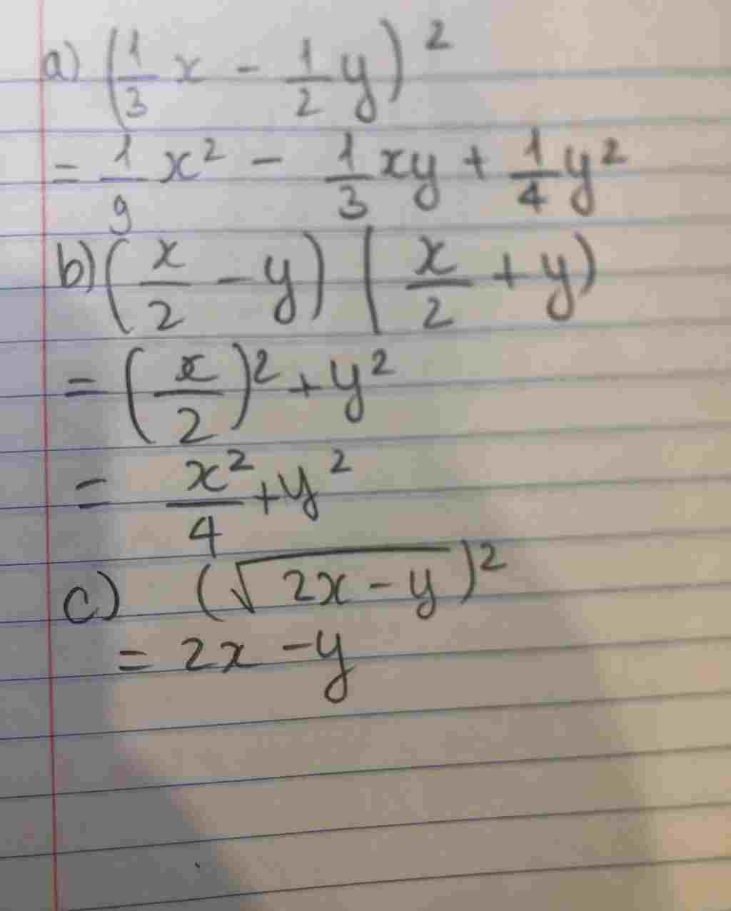 Toán Lớp 8: a) (1/3x - 1/2y)^2 b) (x/2 - y)(x/2 + y) c) (căn 2x-y)^2 toan-lop-8-a-1-3-1-2y-2-b-2-y-2-y-c-can-2-y-2