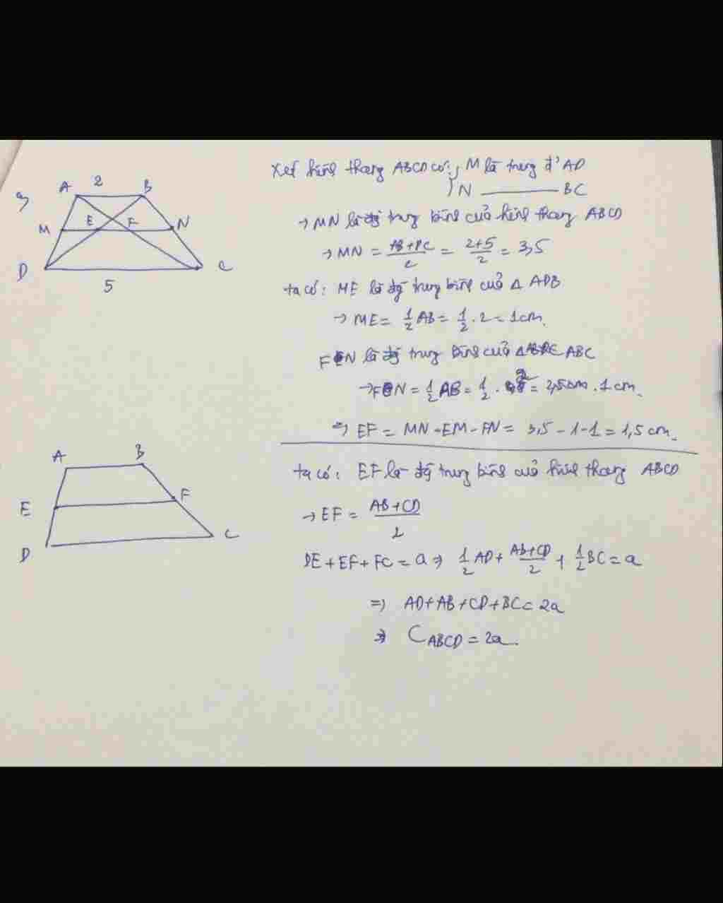toan-lop-8-a-cho-hinh-thang-abcd-ab-cd-ab-2-cd-5-goi-m-n-lan-luot-la-trung-diem-cua-ab-va-bc-doa