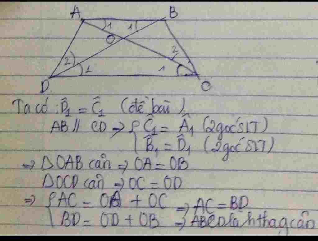 toan-lop-8-bai-4-cho-hinh-thang-abcd-ab-cd-co-ac-bd-c-m-abcd-la-hinh-thang-can-hinh-lun-nha