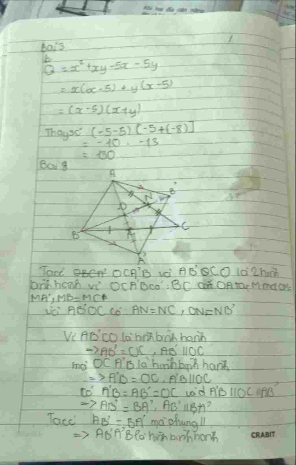 toan-lop-8-bai-8-cho-tam-giac-abc-va-o-la-diem-nam-trong-tam-giac-m-n-theo-thu-tu-la-trung-diem