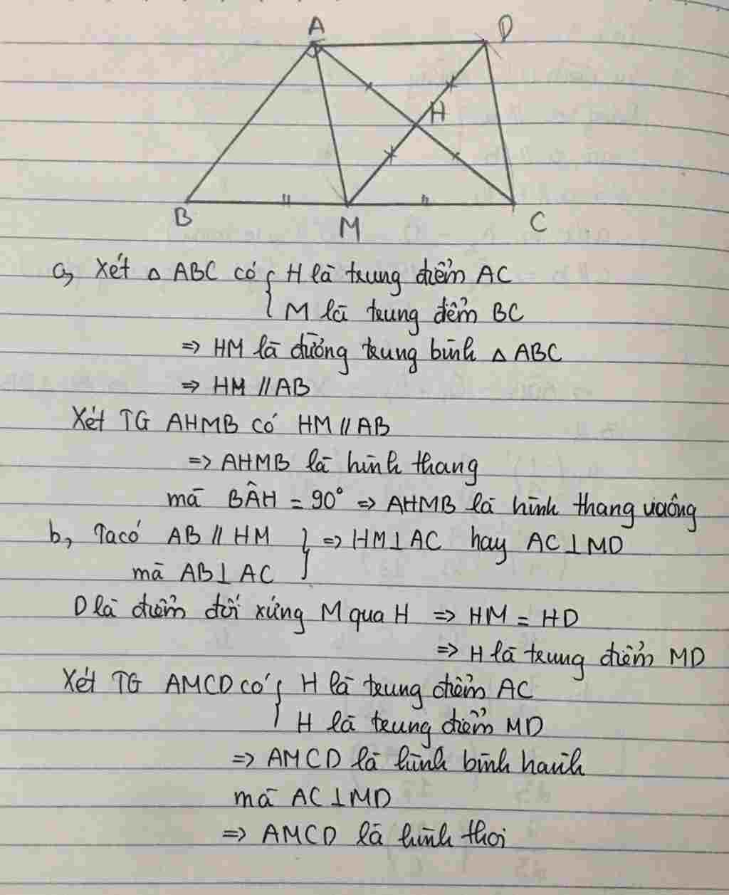 toan-lop-8-cau-1-cho-abc-vuong-tai-a-co-m-la-trung-diem-bc-h-la-trung-diem-ac-a-cm-mh-ab-va-tu-g