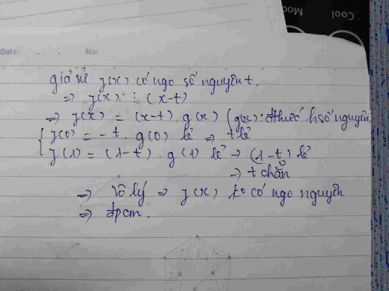 toan lop 8 cho da thuc voi he so nguyen f n co f 0 va f 1 la 2 so le chung minh rang f khong co toan-lop-8-cho-da-thuc-voi-he-so-nguyen-f-n-co-f-0-va-f-1-la-2-so-le-chung-minh-rang-f-khong-co